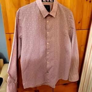 John Lennon Men's Light Purple Floral Dress Shirt Size Medium